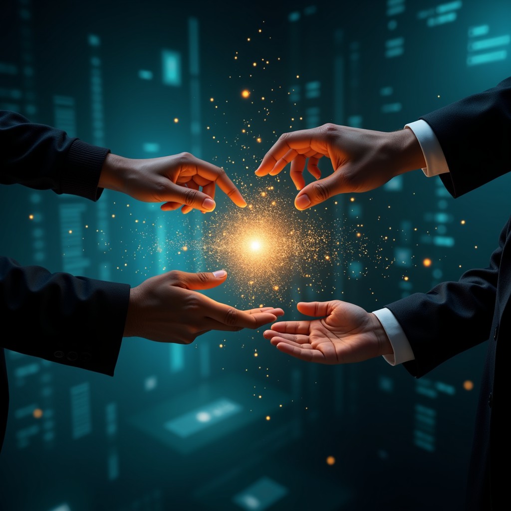 Tech Deal Image Free Digital Deal Sealed Image - Digital, Holographic, Technology ...