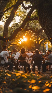 Outside Musical Performance Free Outdoor Musical Performance Image - Music, Sunset, Trees ...