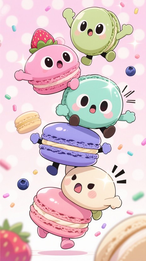 Free Kawaii Macaron Tower Image - Macarons, Kawaii, Chibi | Download at ...