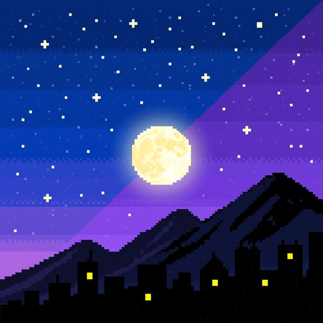 Free Moonlit Pixel Dream Image - Moon, Night, Pixel | Download at StockCake