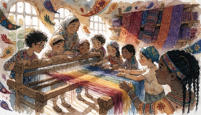 Story Weaving Examples Free Weaving Cultural Stories Image - Weaving, Children, Illustration ...
