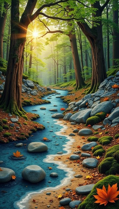 Free Enchanted Forest Stream Image - Forest, Stream, Sunbeams ...
