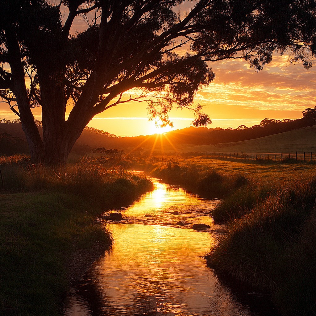 Stream Sunset Free Sunset over stream Image - Sunset, Stream, Trees | Download at ...