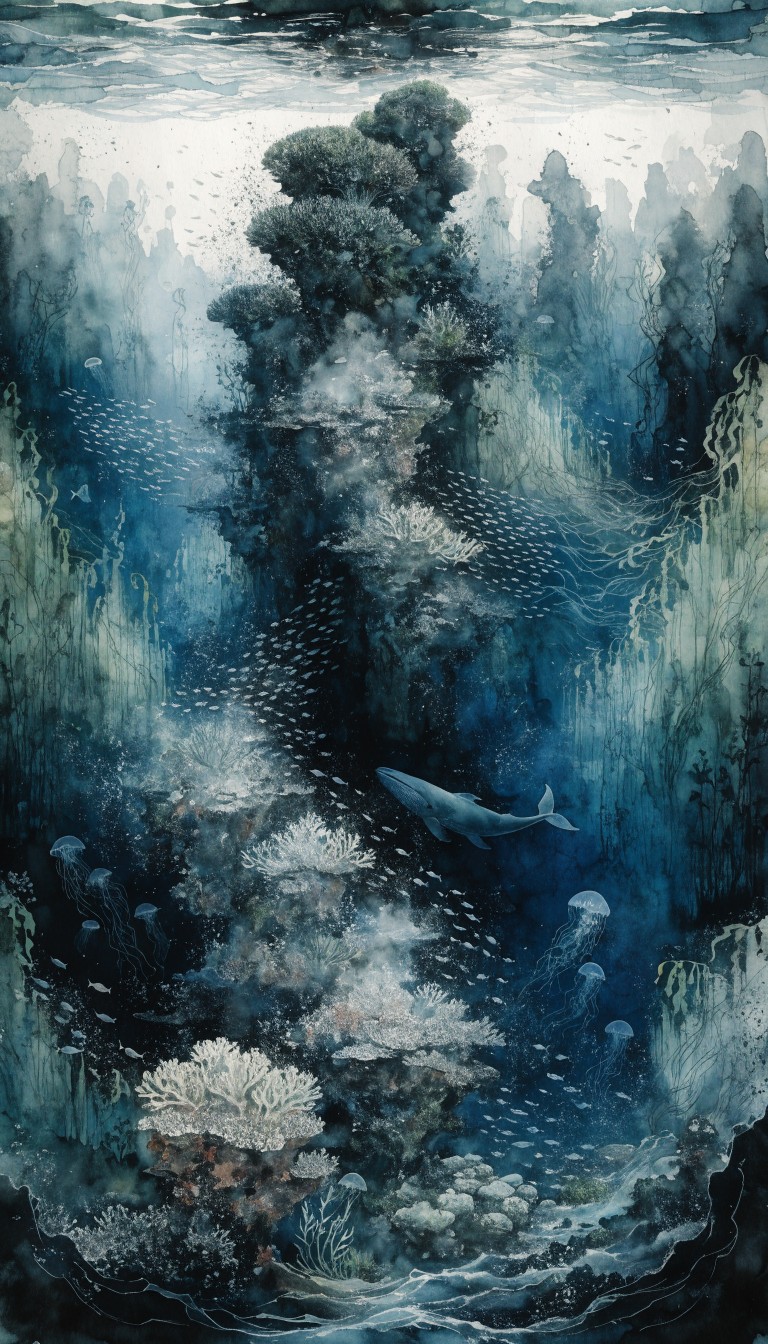 Free Underwater Mountain Dreamscape Image - Underwater, Ocean ...