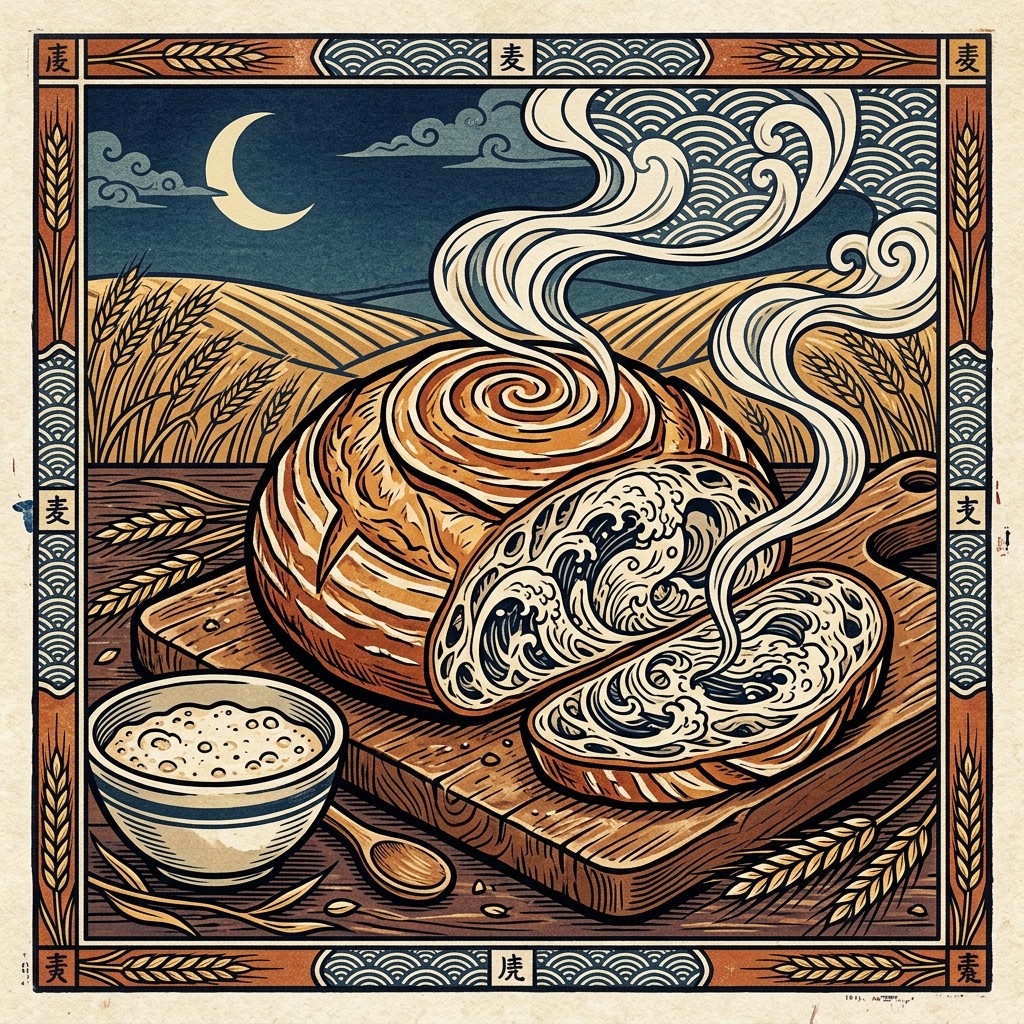 Free Artisan Bread Art Image - Sourdough, Bread, Ukiyo-e | Download at ...
