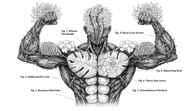 Free Botanical Muscle Fusion Image - Botanical, Bodybuilder, Tattoo ...