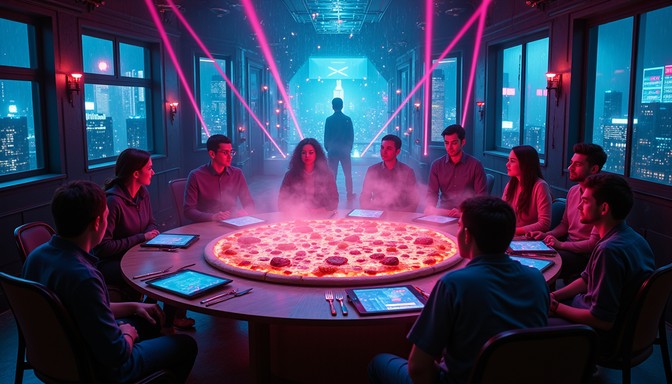 Free Neon Pizza Ritual Image | Download at StockCake