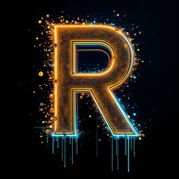 Gold R Backwards Free Glowing Golden R Image - Cyberpunk, Typography, Golden | Download ...