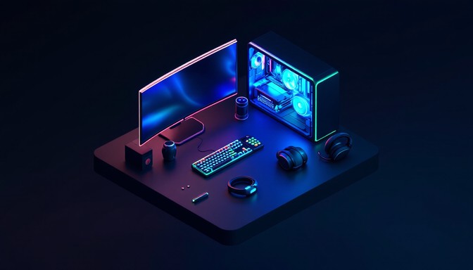 3d Computer Setup Free Villianaga 3d Wallpapers For Pc Stock AI Images | StockCake