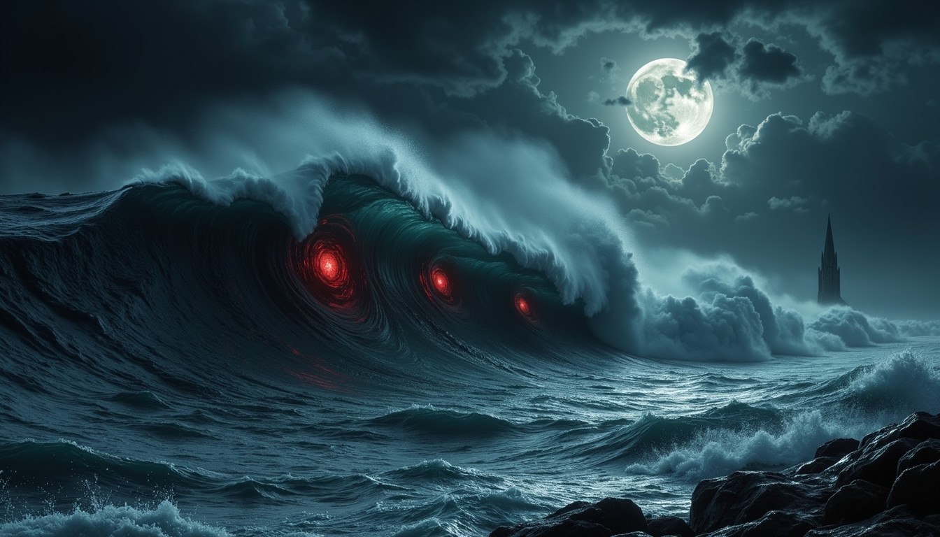 Wave Demons Free Crimson Wave Monster Image - Waves, Monster, Gothic | Download at ...