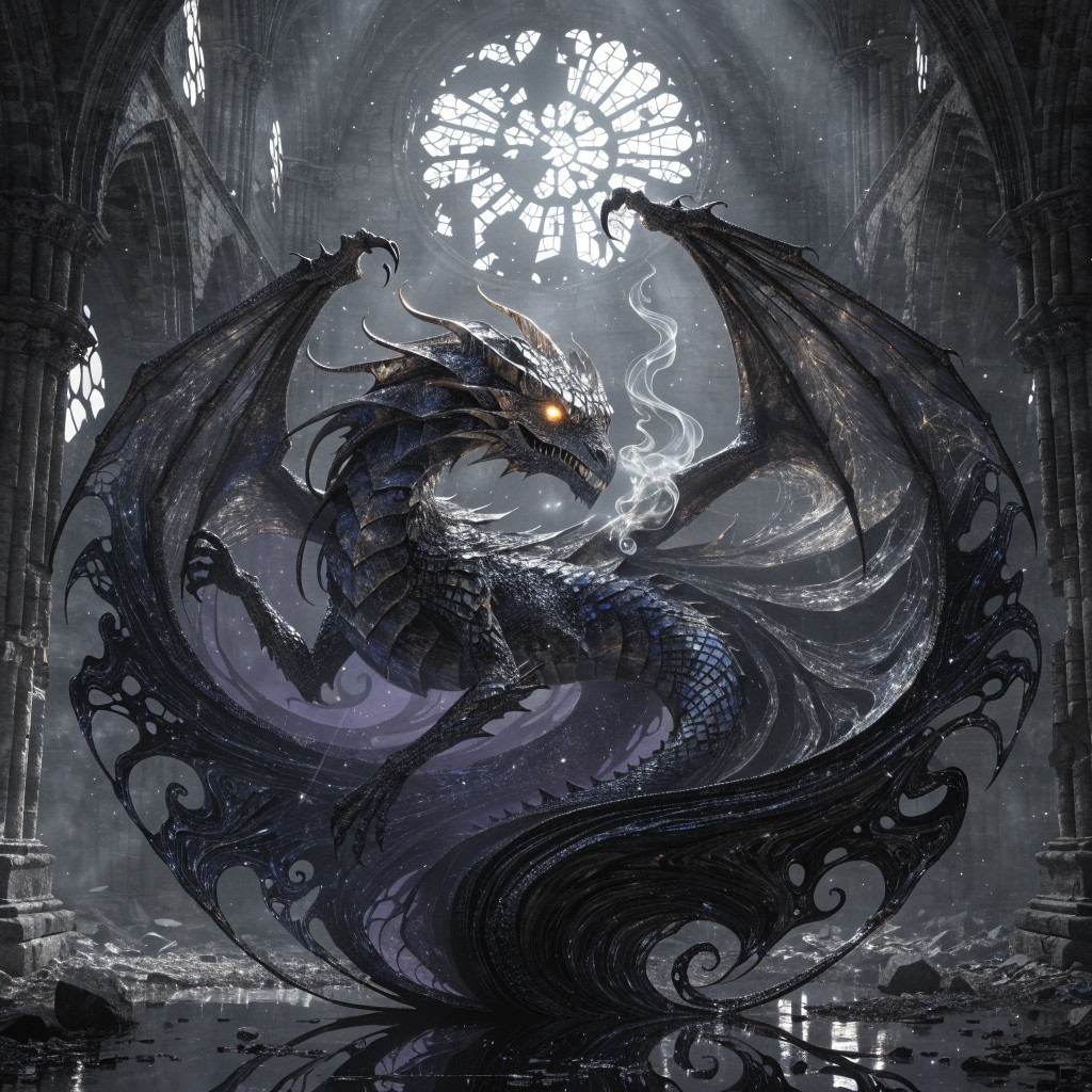 Free Shadow Dragon Emerges Image - Dragon, Cathedral, Fantasy ...