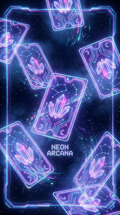 Free Neon Tarot Cards Image - Neon, Tarot, Cyberpunk | Download at ...