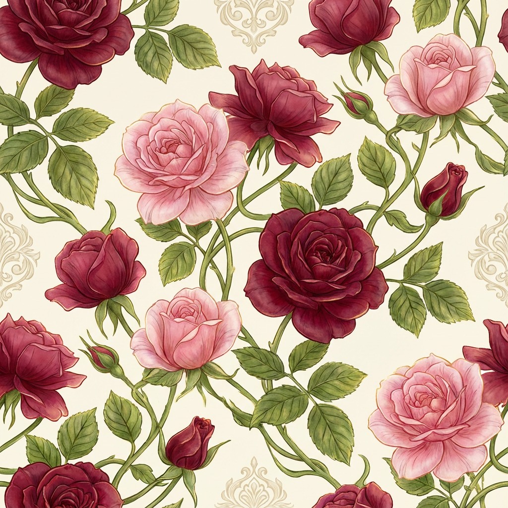 Free Elegant Rose Pattern Image - Roses, Floral, Botanical | Download ...