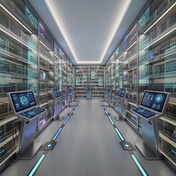 Free Futuristic Library Technology Image - Futuristic, Library ...