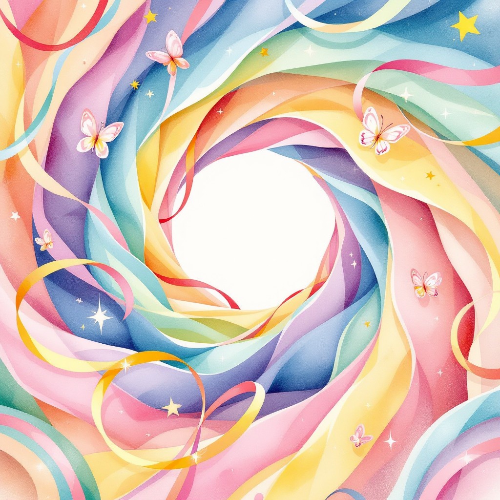 Swirling Rising Ribbion Free Swirling Rainbow Ribbons Image - Spiral, Ribbon, Watercolor ...