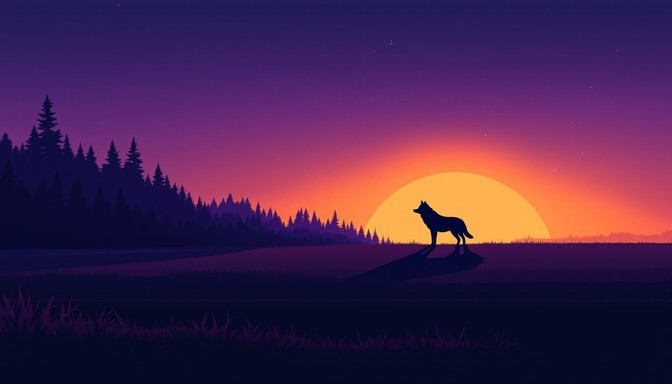 Free Wolf Meets Sunset Image | Download at StockCake