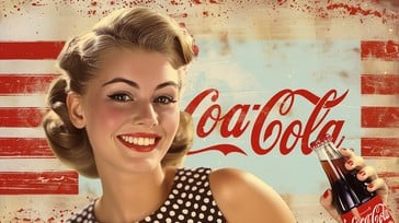 Free Vintage Coca-Cola Ad Image - Vintage, Woman, Smiling