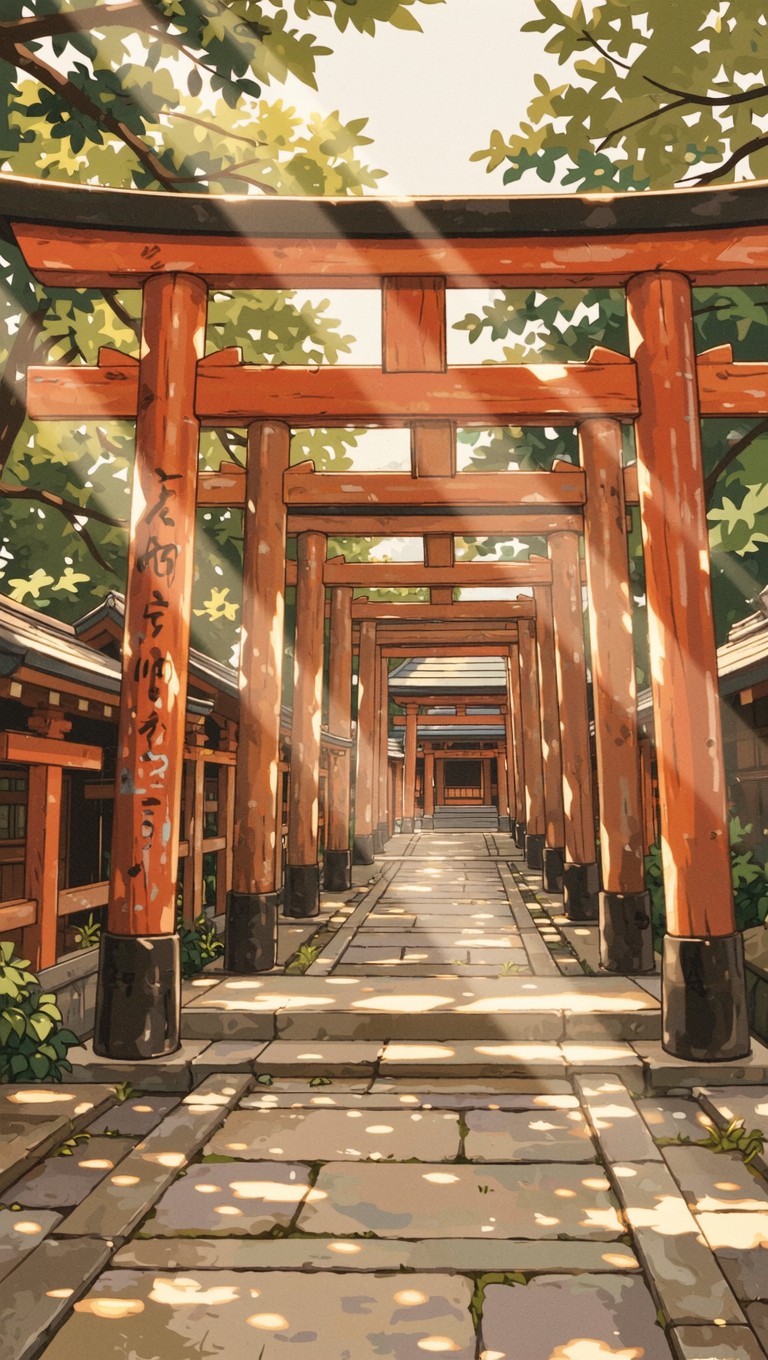 Samurai Path Design Free Sacred Pathway Illuminated Image - Shrine, Torii, Japanese ...