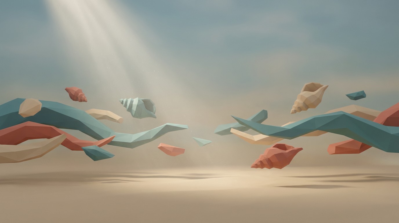 Free Floating Coastal Geometry Image - 3d, Minimalist, Beach | Download ...