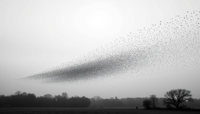 Free Birds swarm sky Image - Birds, Swarm, Sky | Download at StockCake