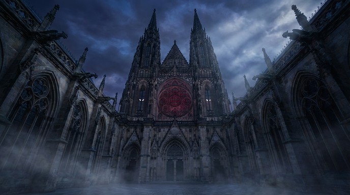 Free Gothic Cathedral Night Image - Cathedral, Gothic, Architecture ...