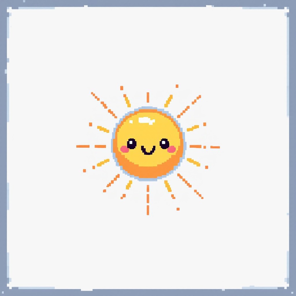 Free Happy Pixel Sun Image - Pixel, Kawaii, Sun | Download at StockCake