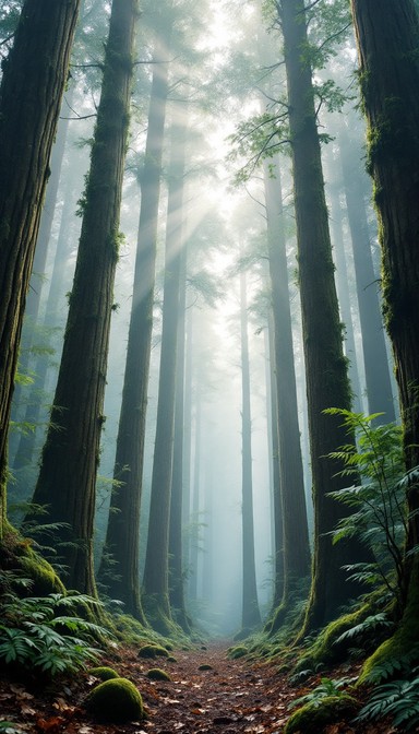 Free Misty Forest Path Image - Forest, Mist, Trees | Download at StockCake