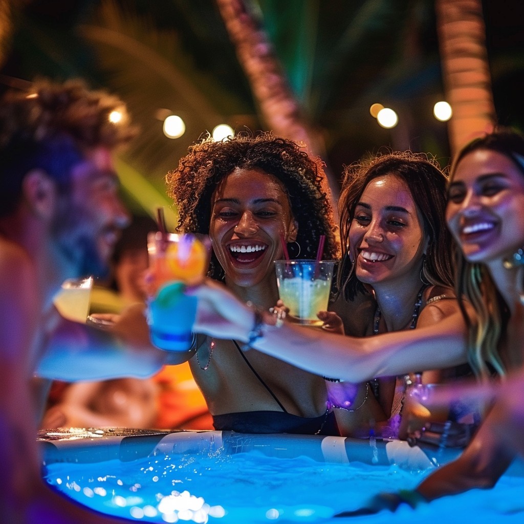 Free Poolside Cheers Celebration Image - Friends, Celebration, Poolside ...