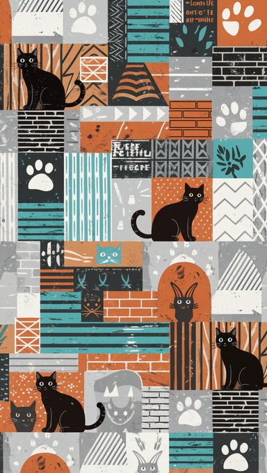 Free Urban Cat Pattern Image - Cats, Pattern, Urban | Download at StockCake