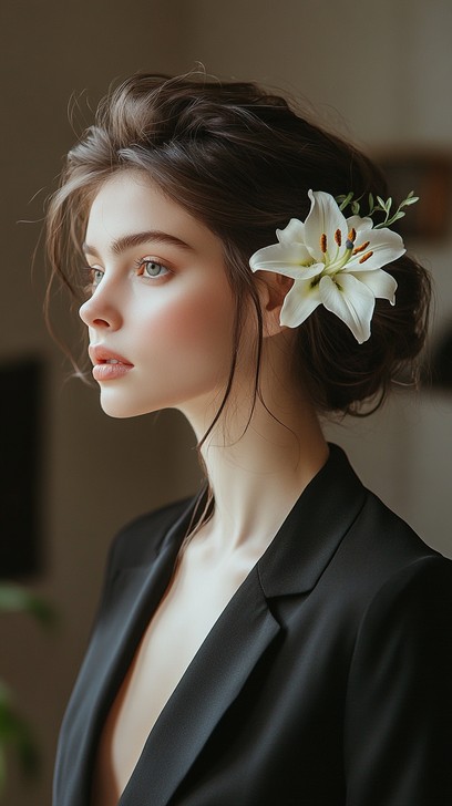 Free Elegant Floral Portrait Image - Woman, Lily, Elegance | Download ...