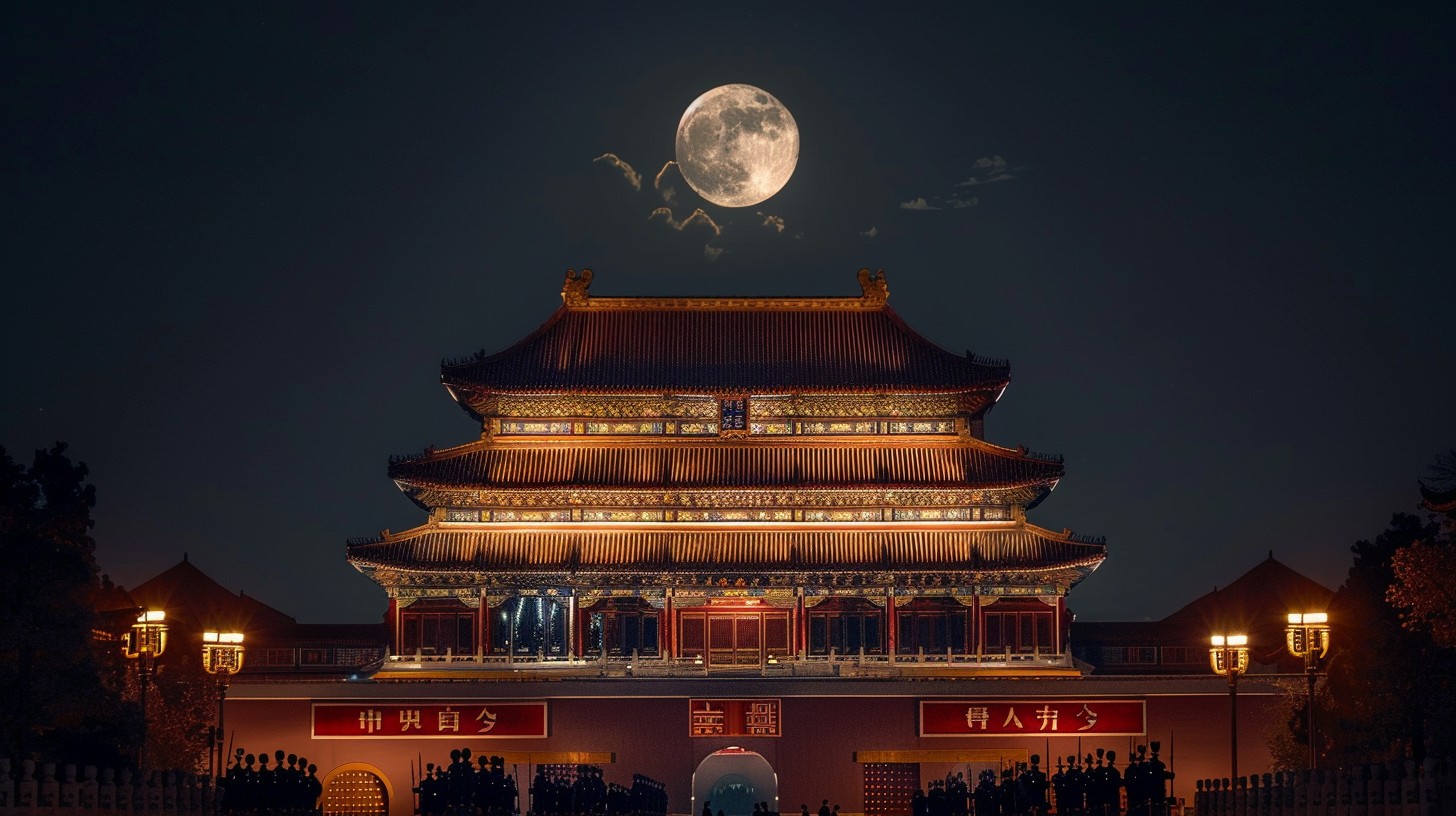 Free Moonlit Historic Building Image - Moon, Building, Night | Download ...
