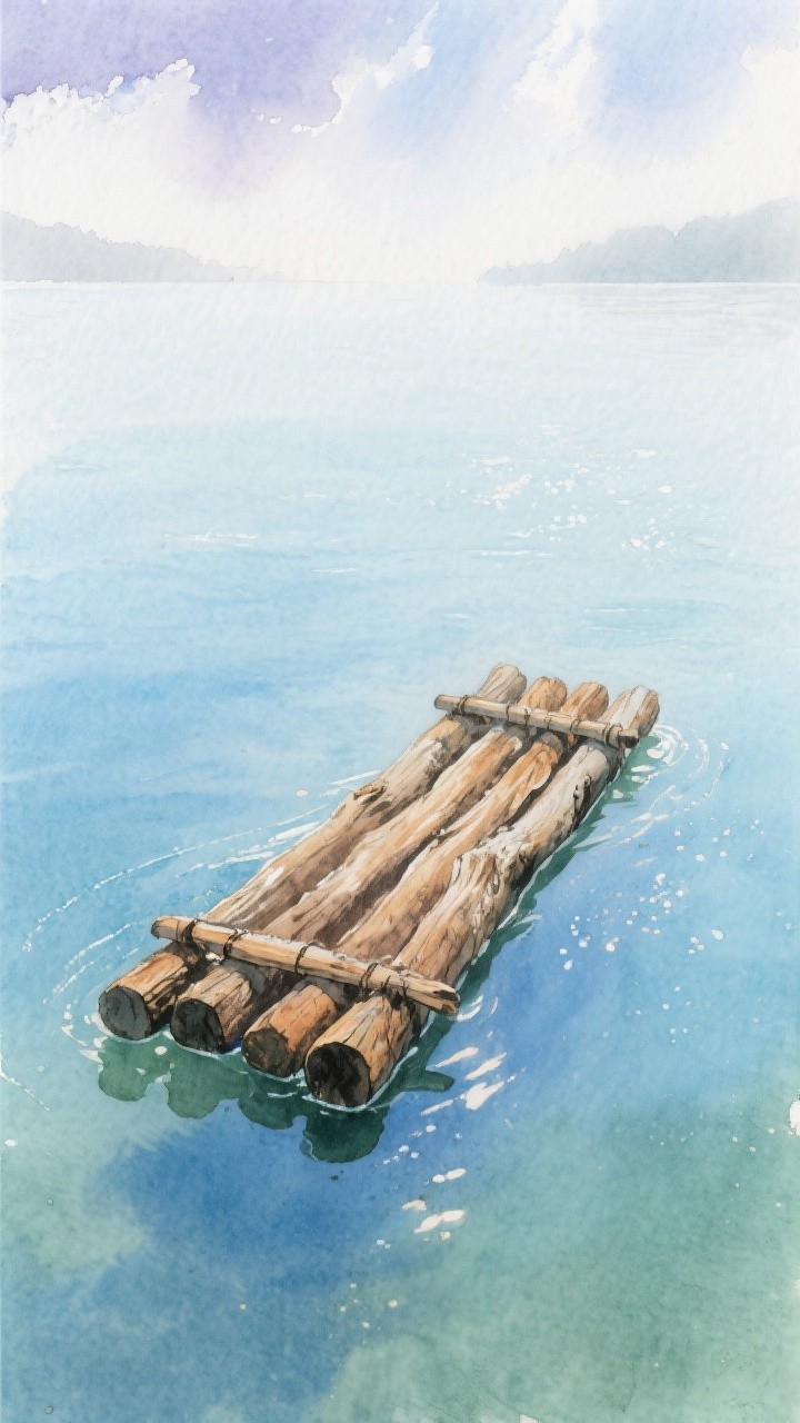 Free Drifting Wooden Raft Photo - Raft, Watercolor, Tranquil | Download ...