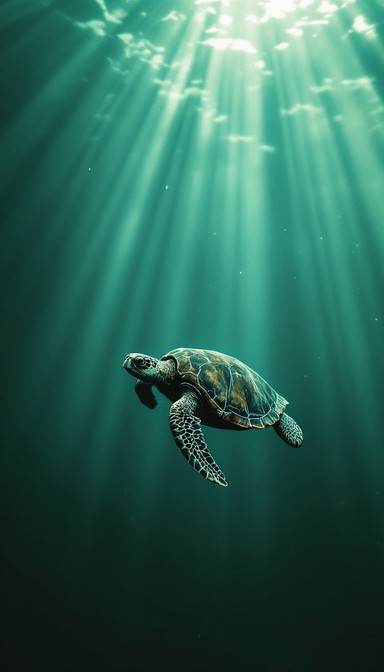 Free Turtle Ascending Gracefully Image - Turtle, Pixel, Ocean ...