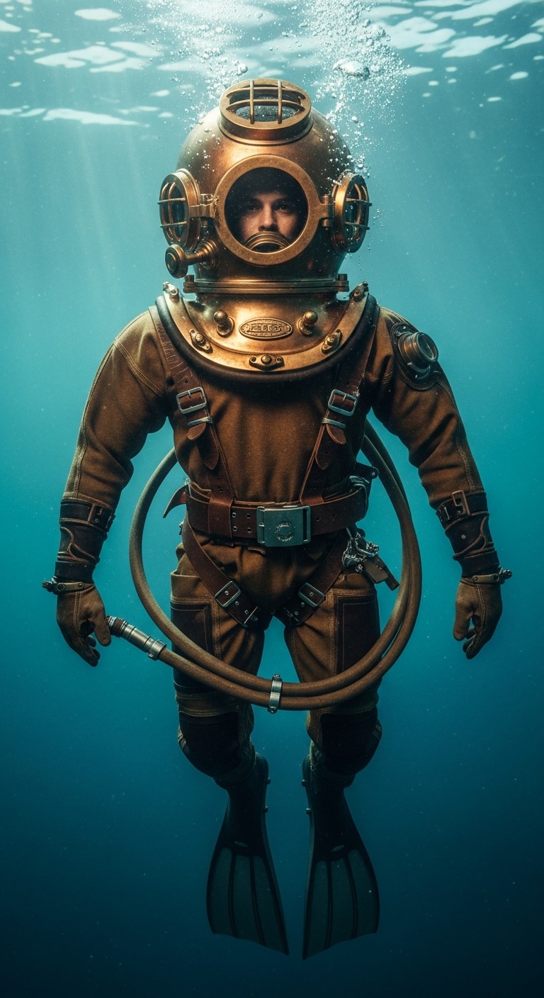 Free Deep Sea Pioneer Image - Diver, Underwater, Vintage | Download at ...
