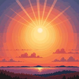 Free Pixel Sunset Glory Image - Sunset, Pixel, Art | Download at StockCake