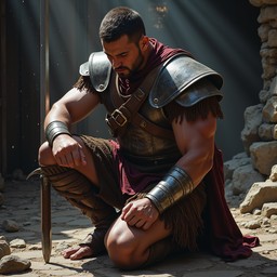 Free Warrior's Solemn Oath Image - Warrior, Kneeling, Battle | Download ...