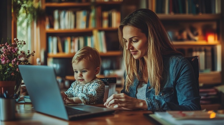 Free Mother multitasking work Image - Mother, Baby, Laptop | Download ...