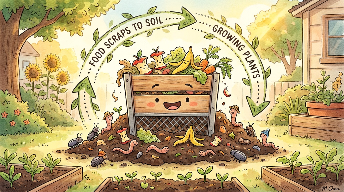 Free Composting Nature Cycle Image - Composting, Garden, Illustration ...