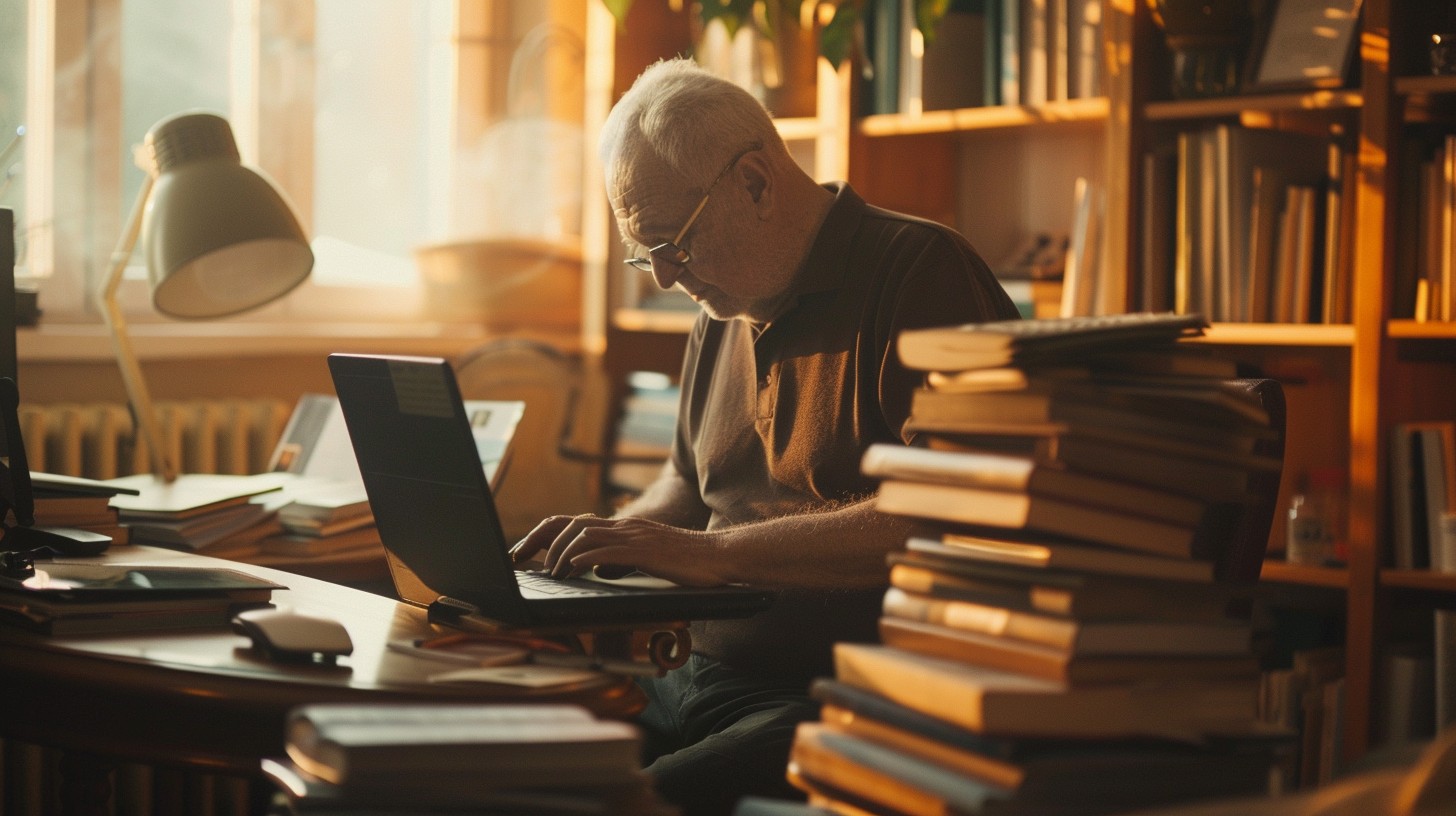 Free Focused Academic Work Image - Elderly, Scholar, Laptop | Download ...