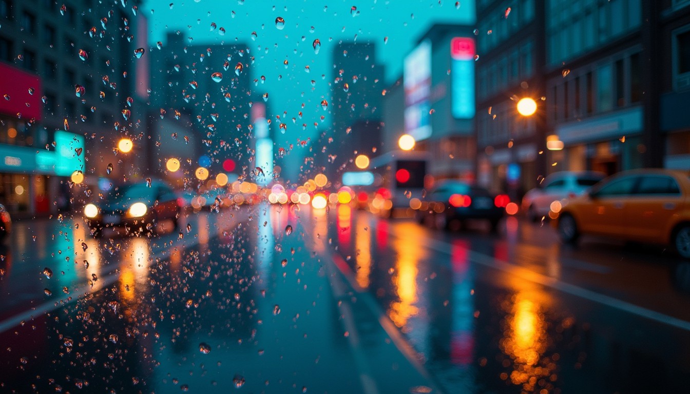 Free Rainy city lights Image - Rain, City, Night | Download at StockCake