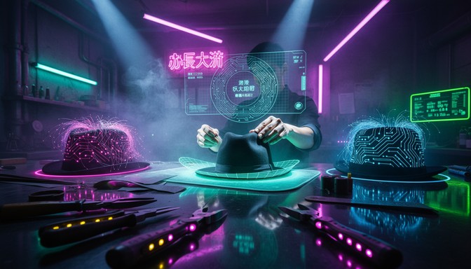 Free Cyberpunk Hat Crafting Image - Cyberpunk, Neon, Futuristic ...