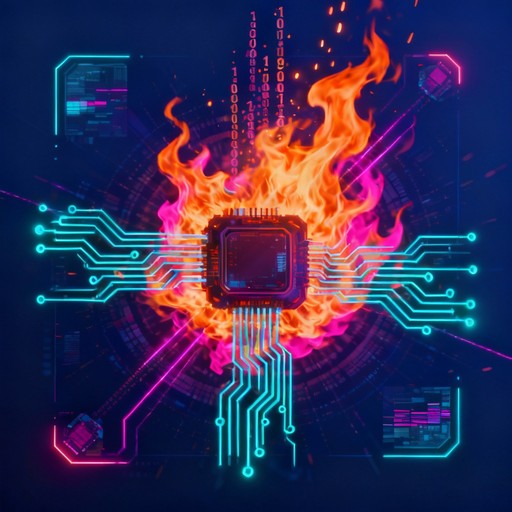 Free Cyberpunk Circuit Inferno Photo - Cyberpunk, Processor, Flames ...