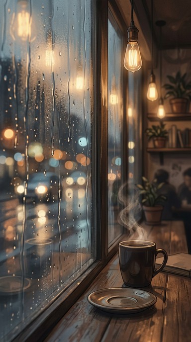 Free Rainy Cafe Solitude Image - Cafe, Coffee, Rain | Download at StockCake