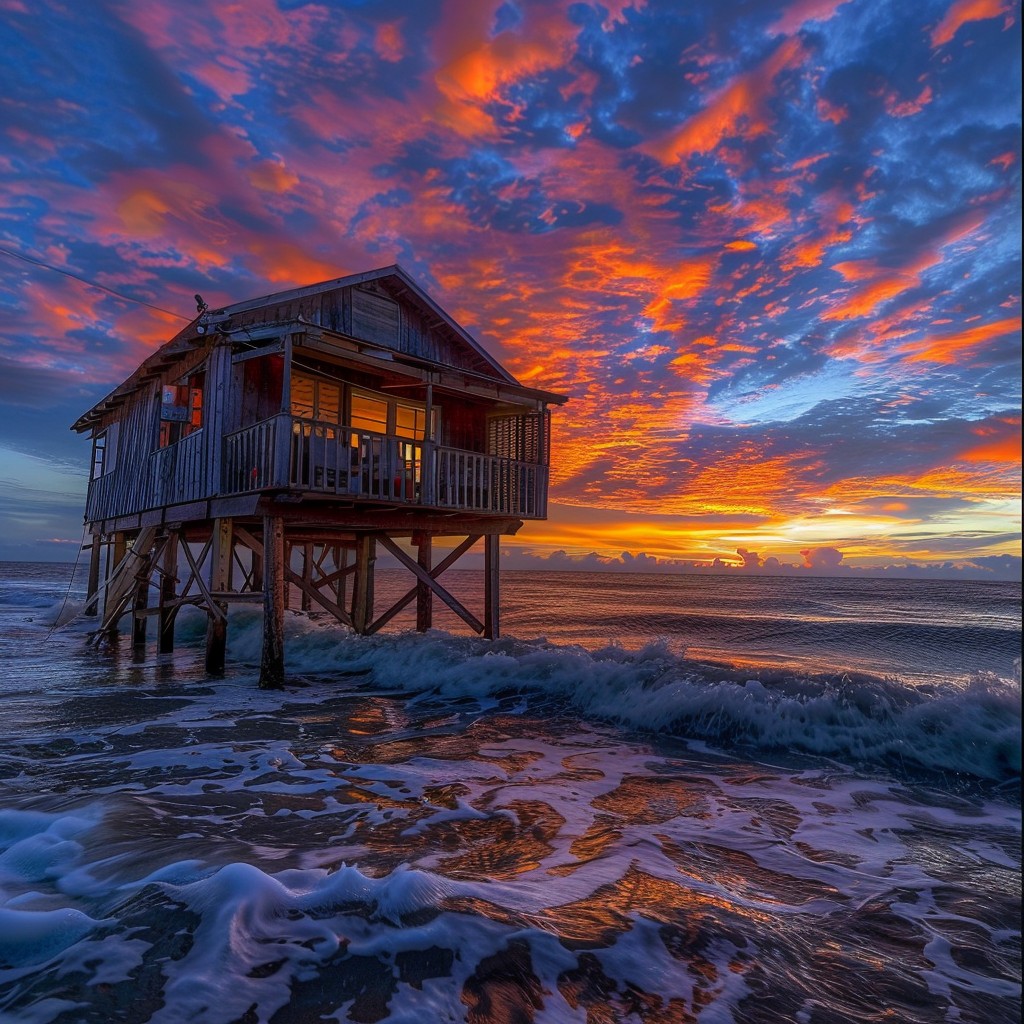 Free Sunset Beach House Image - Sunset, Beach, House | Download at ...