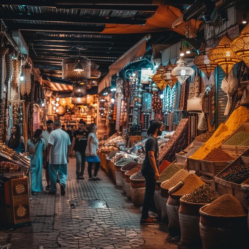 Free Bustling Market Scene Image - Market, Lanterns, Spices | Download ...