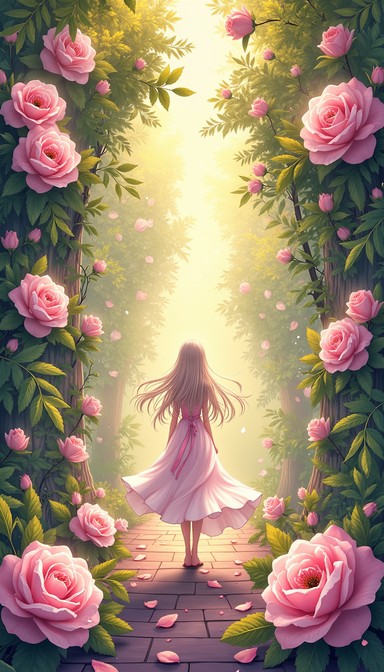 Free Enchanted Rose Pathway Image - Roses, Pathway, Sunlight | Download ...