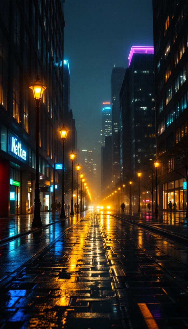 Free Rainy City Lights Image - Rainy, Urban, Night | Download at StockCake