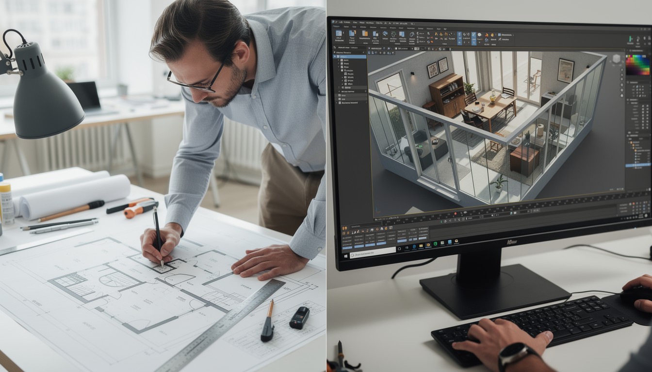 Free Blueprint Meets Technology Image - Architect, Architecture ...