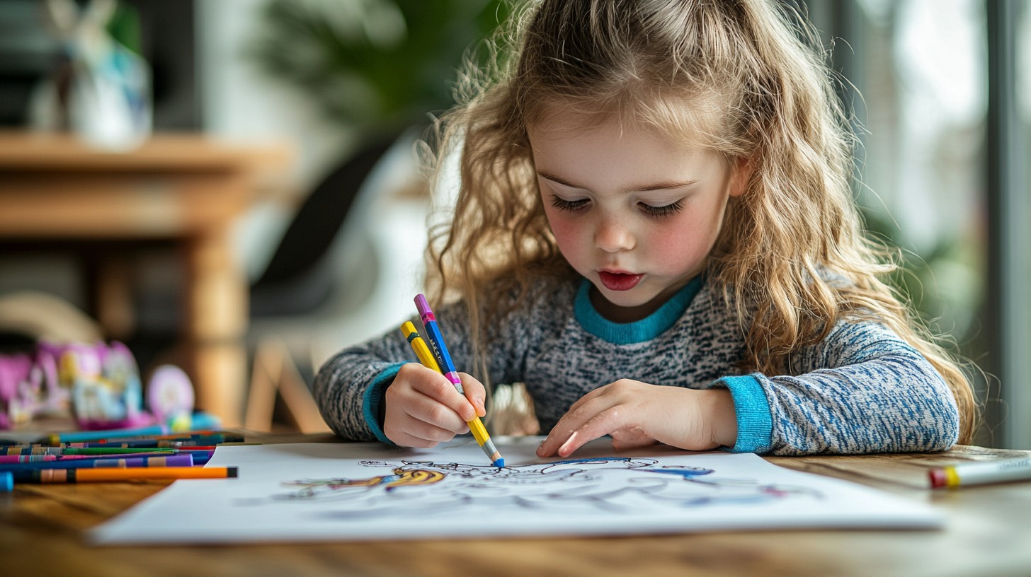 Free Child Coloring Intently Image - Child, Coloring, Drawing ...