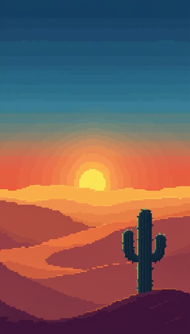 Free Pixelated Desert Sunset Image | Download at StockCake